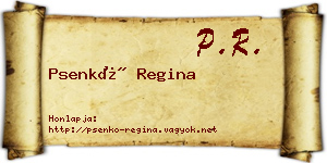 Psenkó Regina névjegykártya